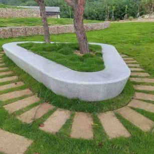 张家界 芝麻白光面整石坐凳