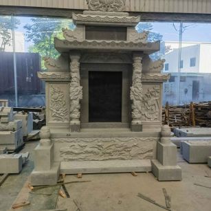 张家界 芝麻灰高档墓碑、土墓，一套也支持定做