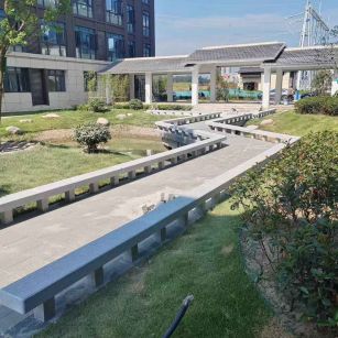 张家界 芝麻灰小区坐凳&栏杆安装效果