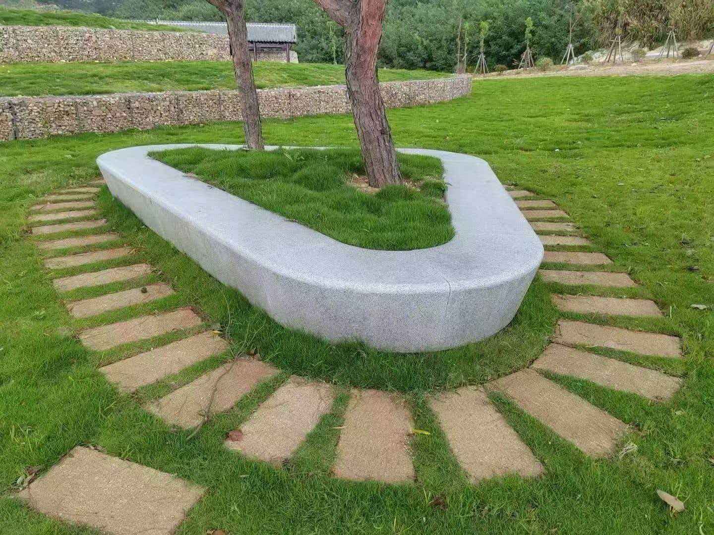 张家界 芝麻白光面整石坐凳