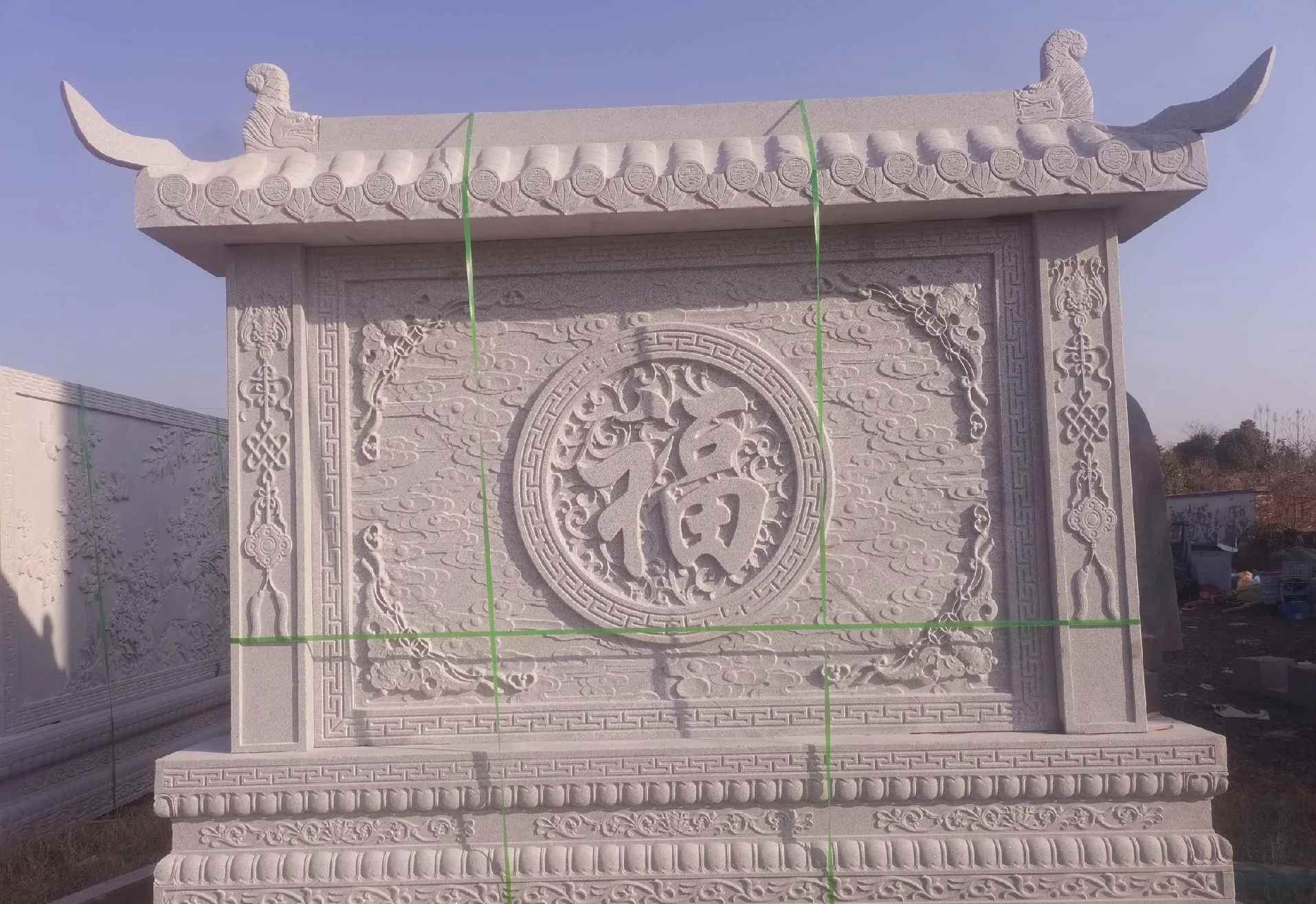 张家界 芝麻白花岗岩屏风，照壁，影壁
